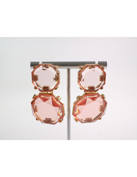 Kolczyki RÓZOWE VINTAGE  SZTYFT STAL CHIRURGICZNA LOLITA AKCESORIA