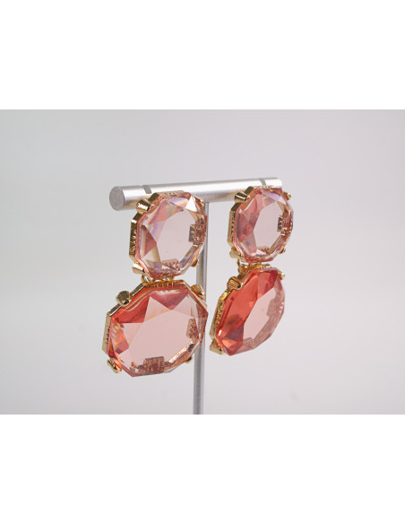 Kolczyki RÓZOWE VINTAGE  SZTYFT STAL CHIRURGICZNA LOLITA AKCESORIA