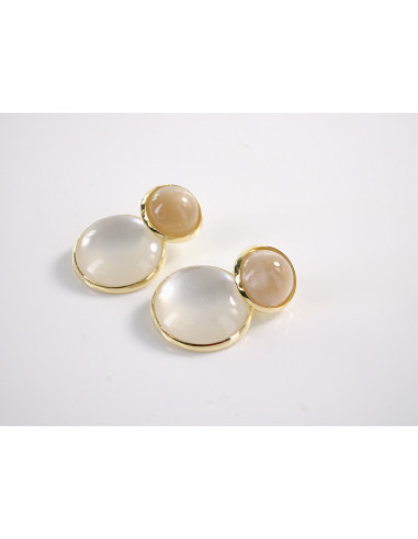 Kolczyki BEŻOWE ELEGANCIE GUZIKI  LOLITA...