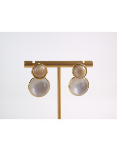 Kolczyki BEŻOWE ELEGANCIE GUZIKI  LOLITA AKCESORIA... 2