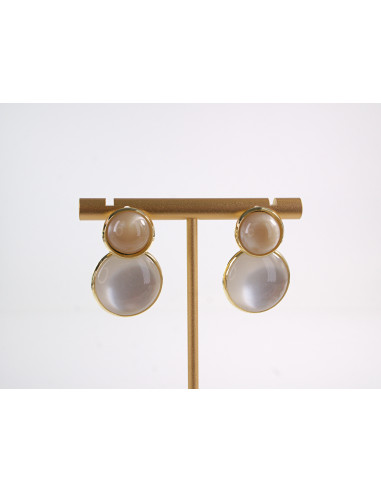 Kolczyki BEŻOWE ELEGANCIE GUZIKI  LOLITA...