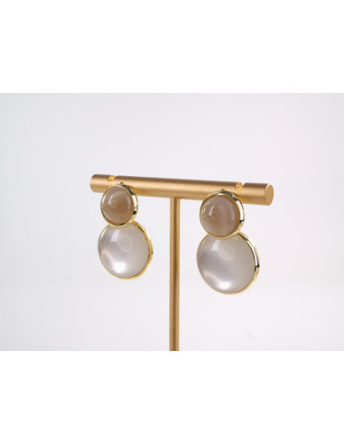 Kolczyki BEŻOWE ELEGANCIE GUZIKI  LOLITA...