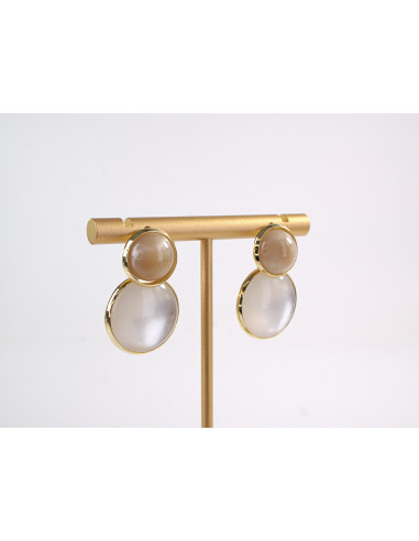 Kolczyki BEŻOWE ELEGANCIE GUZIKI  LOLITA...