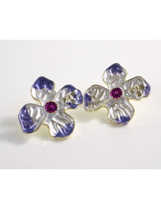 Kolczyki FIOLETOWE KWIATKI KWIATUSZKI   LOLITA AKCESORIA...
