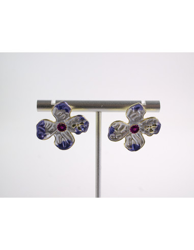 Kolczyki FIOLETOWE KWIATKI KWIATUSZKI   LOLITA...