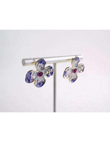 Kolczyki FIOLETOWE KWIATKI KWIATUSZKI   LOLITA...