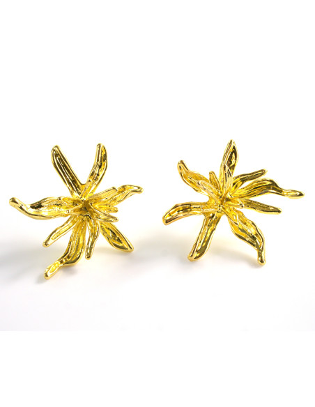 Kolczyki ZŁOTE KWIATY  KWIATKI LOLITA AKCESORIA srebrny sztyft 925