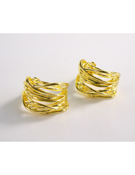 Kolczyki ZŁOTE ASYMETRYCZNE KOŁA  LOLITA AKCESORIA srebrny sztyft 925