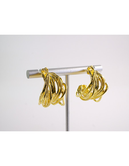 Kolczyki ZŁOTE ASYMETRYCZNE KOŁA  LOLITA AKCESORIA srebrny sztyft 925