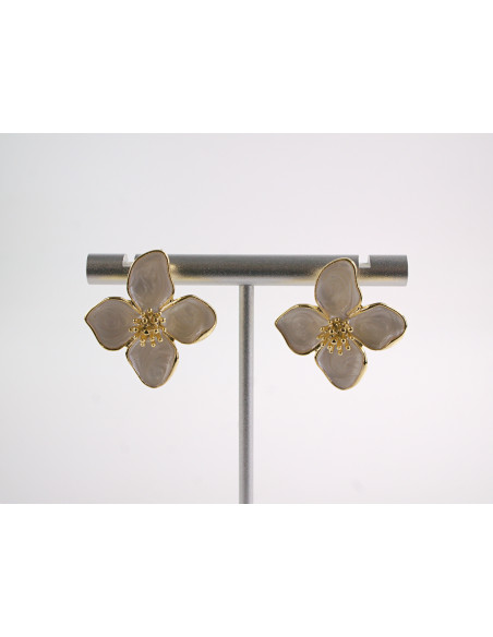 Kolczyki FIOLETOWE KWIATKI KWIATUSZKI   LOLITA AKCESORIA srebrny sztyft 925