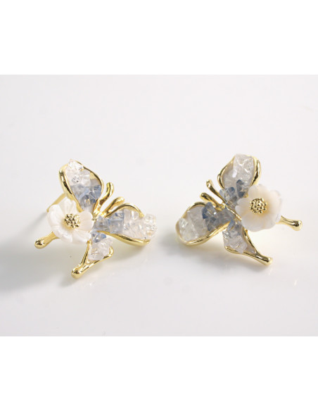 Kolczyki FIOLETOWE KWIATKI KWIATUSZKI   LOLITA AKCESORIA srebrny sztyft 925