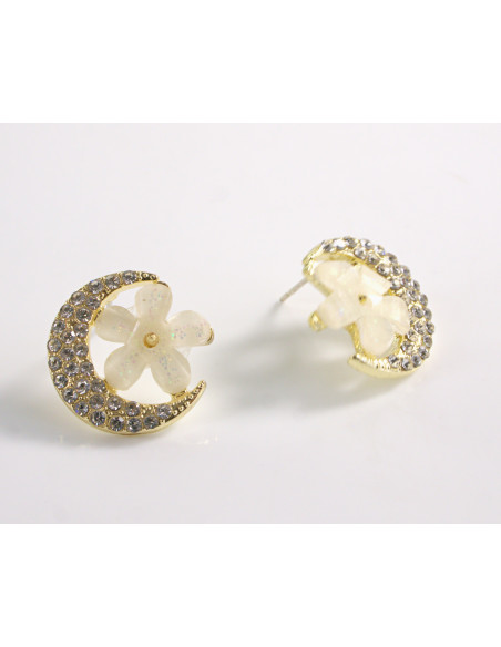 Kolczyki  KWIATKI KWIATUSZKI   LOLITA AKCESORIA srebrny sztyft 925