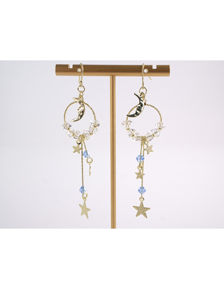 Kolczyki DŁUGIE MAXI GWIAZDKI LOLITA AKCESORIA srebrny sztyft 925