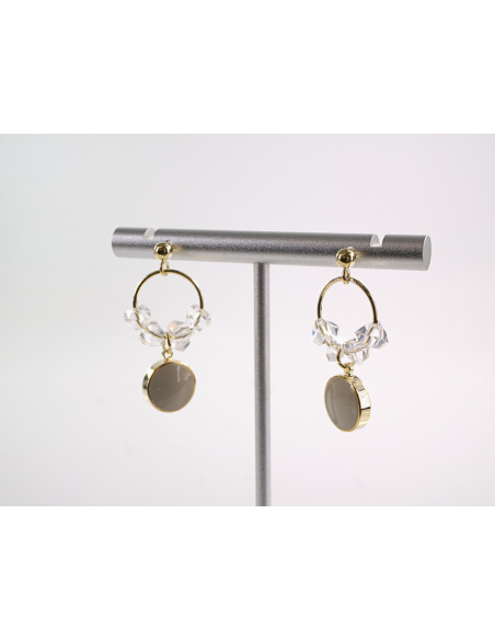 Kolczyki ELEGANCKIE LEKKIE KRYSZTAŁKI  LOLITA AKCESORIA srebrny sztyft 925