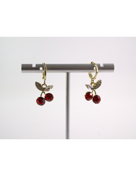 Kolczyki ELEGANCKIE WISIENKI WIŚNIE LOLITA AKCESORIA srebrny sztyft 925