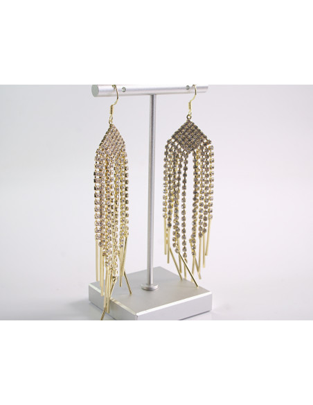 Kolczyki ELEGANCKIE DŁUGIE Z CYRKONIAMI LOLITA AKCESORIA srebrny sztyft 925