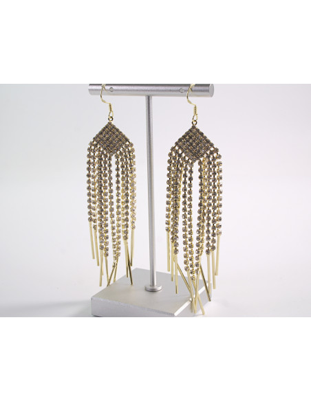 Kolczyki ELEGANCKIE DŁUGIE Z CYRKONIAMI LOLITA AKCESORIA srebrny sztyft 925