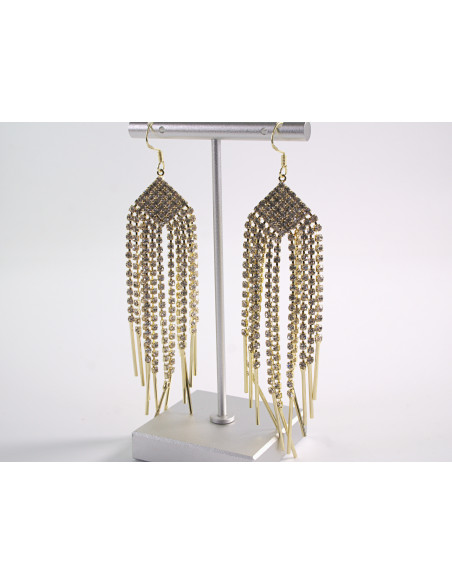 Kolczyki ELEGANCKIE DŁUGIE Z CYRKONIAMI LOLITA AKCESORIA srebrny sztyft 925