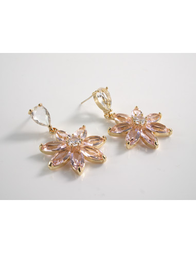 Kolczyki RÓZOWE KWIATY SZTYFT STAL CHIRURGICZNA...