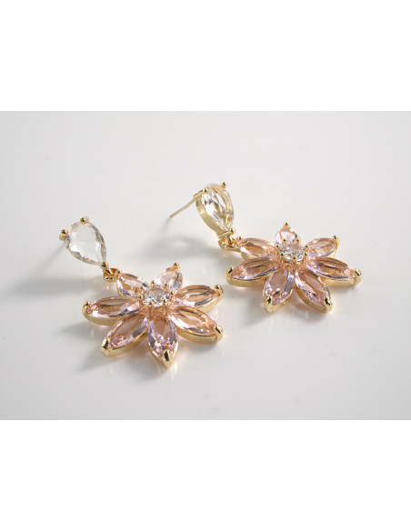 Kolczyki RÓZOWE KWIATY SZTYFT STAL CHIRURGICZNA LOLITA AKCESORIA