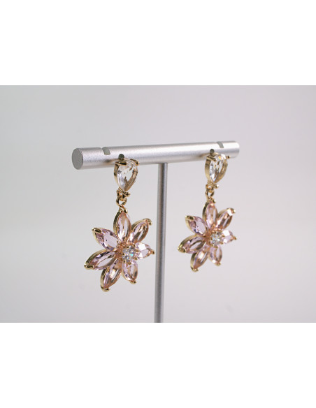 Kolczyki RÓZOWE KWIATY SZTYFT STAL CHIRURGICZNA LOLITA AKCESORIA