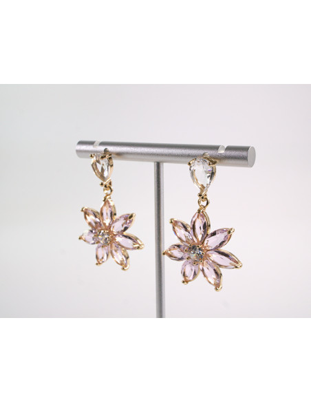 Kolczyki RÓZOWE KWIATY SZTYFT STAL CHIRURGICZNA LOLITA AKCESORIA