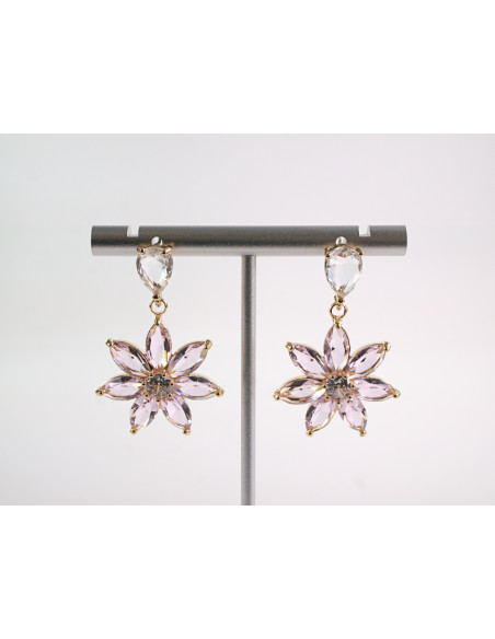 Kolczyki RÓZOWE KWIATY SZTYFT STAL CHIRURGICZNA LOLITA AKCESORIA
