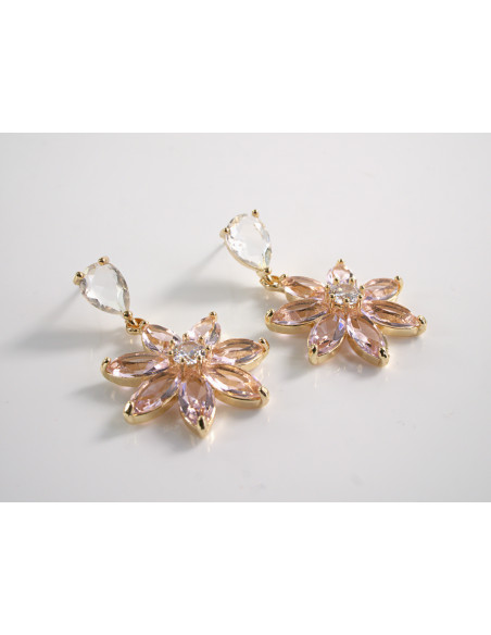 Kolczyki RÓZOWE KWIATY SZTYFT STAL CHIRURGICZNA LOLITA AKCESORIA