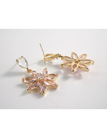 Kolczyki RÓZOWE KWIATY SZTYFT STAL CHIRURGICZNA LOLITA AKCESORIA