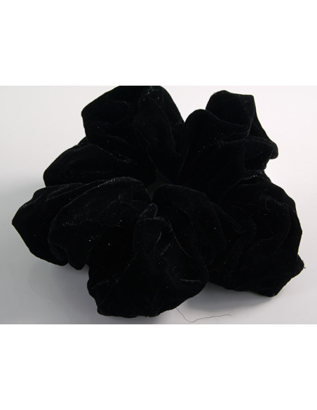 SCRUNCHIE MEGA DUŻA XXXL AKSAMITNA  ŚREDNICA 16-18 CM CZARNY
