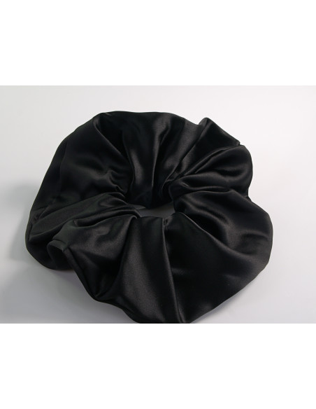 SCRUNCHIE SATYNOWA MEGA DUŻA XXL SATYNA ŚREDNICA 16 CM CZARNY
