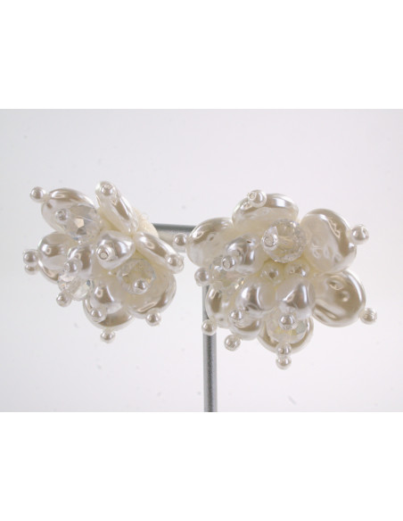 Kolczyki PERŁOWE KWIATY KWIATKI SREBRNY SZTYFT 925 LOLITA AKCESORIA
