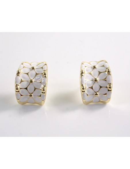 Kolczyki  KWIATY KWIATKI SREBRNY SZTYFT 925 LOLITA AKCESORIA BIAŁY