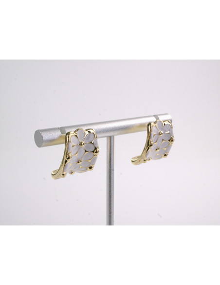 Kolczyki  KWIATY KWIATKI SREBRNY SZTYFT 925 LOLITA AKCESORIA BIAŁY