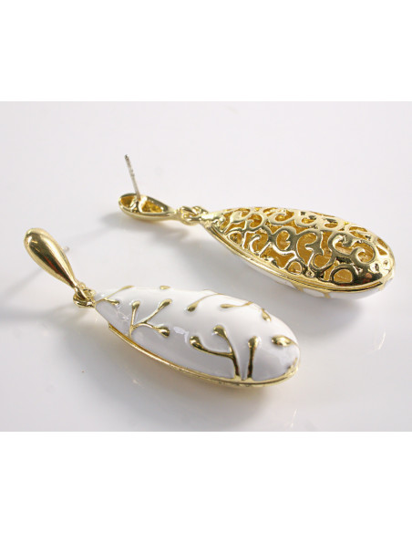 Kolczyki ŁEZKI DŁUGIE KROPLE  SREBRNY SZTYFT 925 LOLITA AKCESORIA BIAŁY