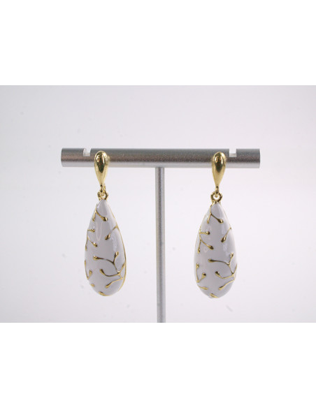 Kolczyki ŁEZKI DŁUGIE KROPLE  SREBRNY SZTYFT 925 LOLITA AKCESORIA BIAŁY