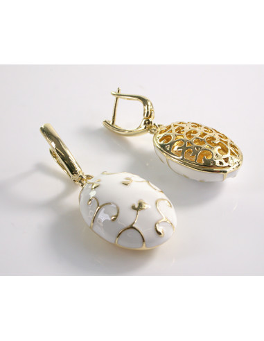 Kolczyki  DŁUGIE ELIPSY SREBRNY SZTYFT 925...