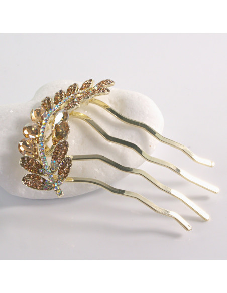 GRZEBIEŃ wsuwany do włosów wtykowy ozdobny KŁOS Lolita Akcesoria MIODOWY