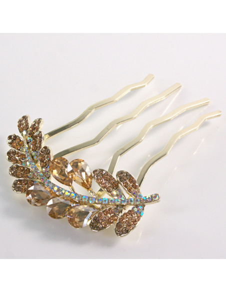 GRZEBIEŃ wsuwany do włosów wtykowy ozdobny KŁOS Lolita Akcesoria MIODOWY