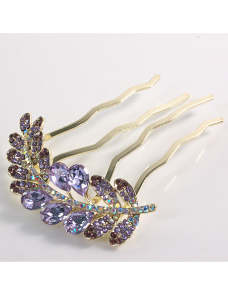 GRZEBIEŃ wsuwany do włosów wtykowy ozdobny KŁOS Lolita Akcesoria FIOLETOWY