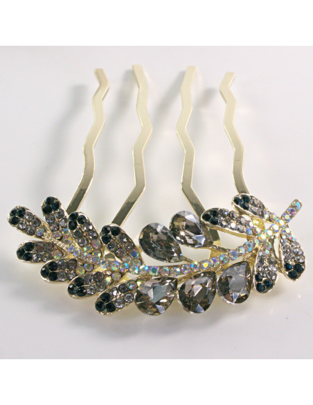 GRZEBIEŃ wsuwany do włosów wtykowy ozdobny KŁOS Lolita Akcesoria GRAFITOWY