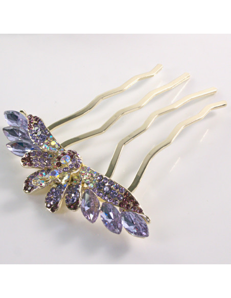 GRZEBIEŃ wsuwany do włosów wtykowy ozdobny PAW Lolita Akcesoria FIOLETOWY