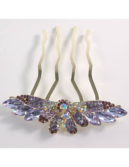 GRZEBIEŃ wsuwany do włosów wtykowy ozdobny PAW Lolita Akcesoria FIOLETOWY