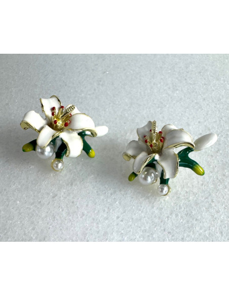 Kolczyki KWIATY KWIATKI BOHO Lolita Accessories srebrny sztyft 925