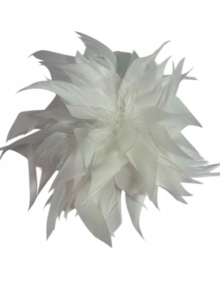 KWIAT Z PIÓR BROSZKA PRZYPINKA PIÓRA PUSZEK LOLITA AKCESORIA 16 CM