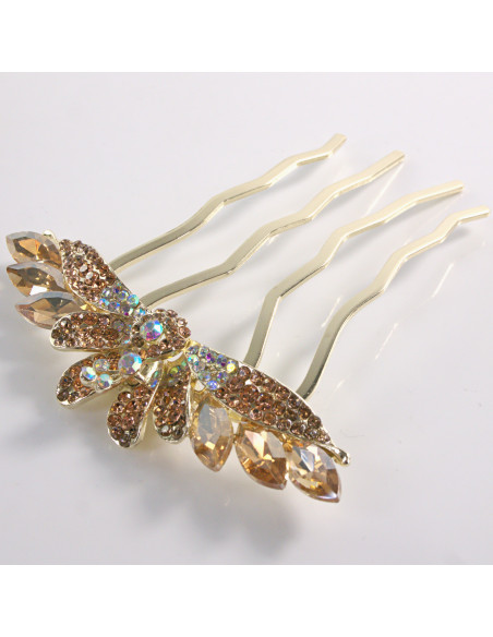 GRZEBIEŃ wsuwany do włosów wtykowy ozdobny PAW Lolita Akcesoria MIODOWY