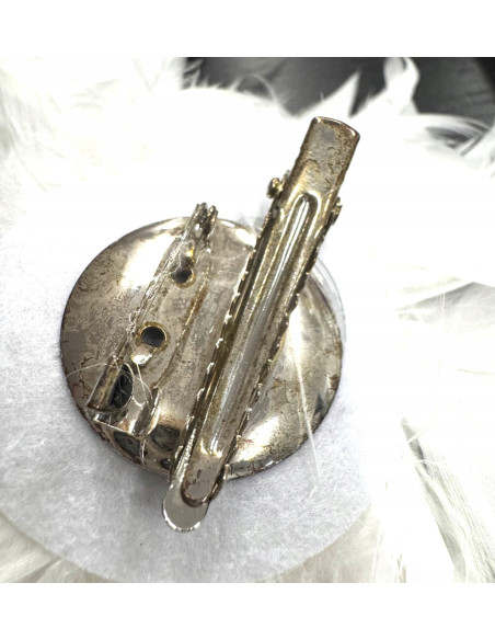 KWIAT Z PIÓR BROSZKA PRZYPINKA PIÓRA PUSZEK LOLITA AKCESORIA 16 CM