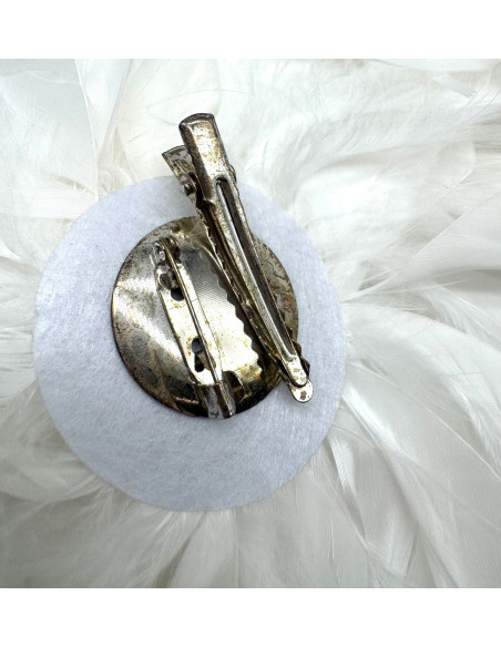 KWIAT Z PIÓR BROSZKA PRZYPINKA PIÓRA PUSZEK LOLITA AKCESORIA 16 CM