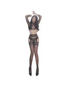 BIELIZNA EROTYCZNA BODY SEKSOWNA KOMPLET CZARNY Lolita...