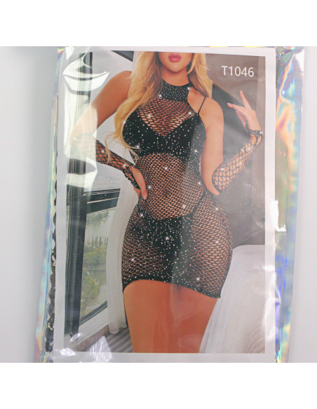 BIELIZNA EROTYCZNA BODY SEKSOWNA KOMPLET CZARNY Lolita Accessories